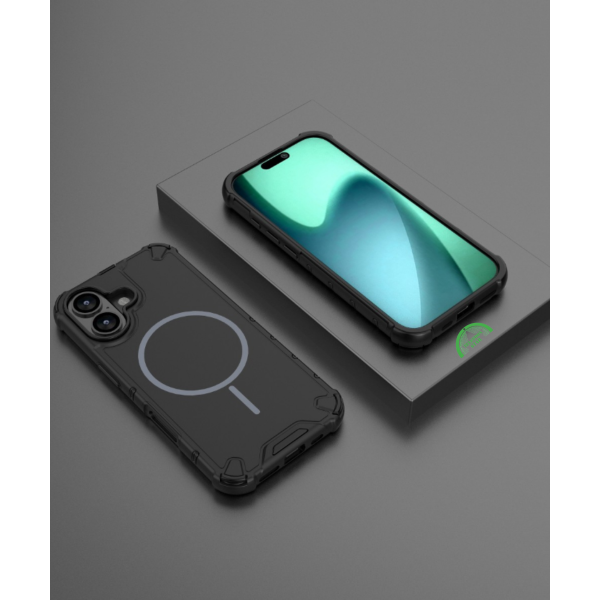 Hoesje voor iPhone 17 Zwart Tough Armored Magnetic Magsafe Case – foto 3