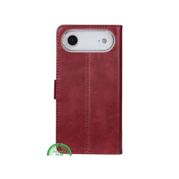 iPhone 17 Air Bookcase Hoesje Rood - Wallet Case met Standfunctie &amp; Pasjeshouder – foto 3