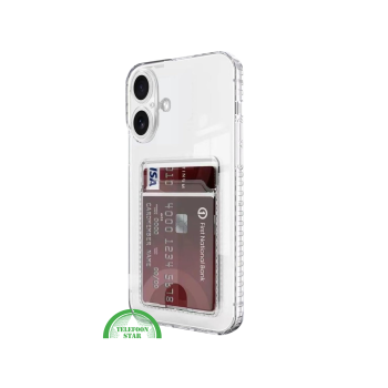 Transparant iPhone 17 Hoesje met Kaarthouder &ndash; Handige Opbergfunctie