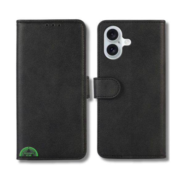 Hoesje voor iPhone 17 Zwart Bookcase Slim Leren met Pasjeshouder – foto 6