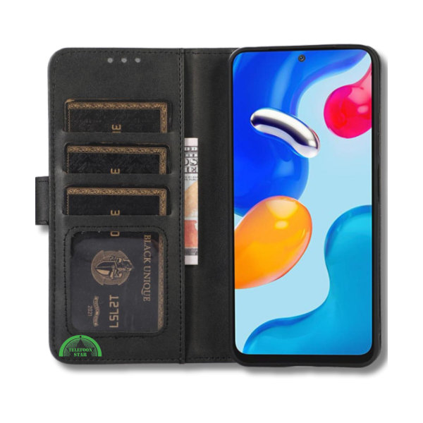 Hoesje voor iPhone 17 Zwart Bookcase Slim Leren met Pasjeshouder – foto 4