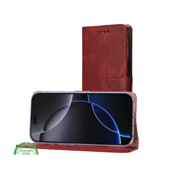 iPhone 17 Bookcase Hoesje Rood &ndash; Luxe Wallet Case met Standaard &amp; Pasjeshouder – foto 5