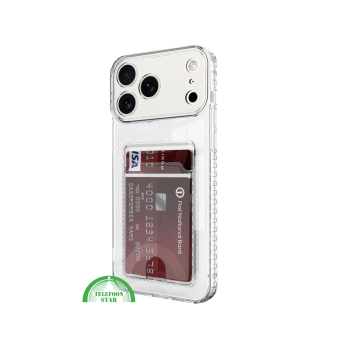 Transparant iPhone 17 Pro Max Hoesje met Kaarthouder &ndash; Handig Opbergvak