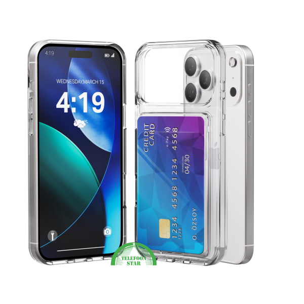 Transparant iPhone 17 Pro Max Hoesje met Kaarthouder &ndash; Handig Opbergvak – foto 4