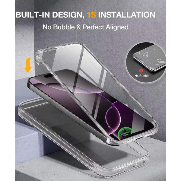 iPhone 17 Pro Clear Case Transparante TPU Back Cover Versterkte met Volledige 360&deg; Bescherming – foto 3