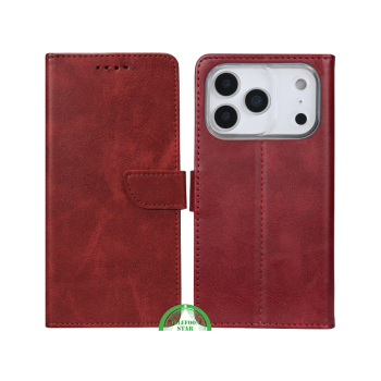 Rood Bookcase Hoesje voor iPhone 17 Pro / Pro Max &ndash; Functionele Bescherming met Stijl