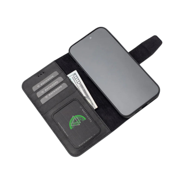 2-in-1 Zwart Bookcase Hoesje iPhone &ndash; Magnetisch Wallet Hoesje – foto 2