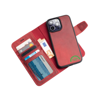 2-in-1 Luxe Bookcase Hoesje Rood &ndash; Magnetisch iPhone Hoesje