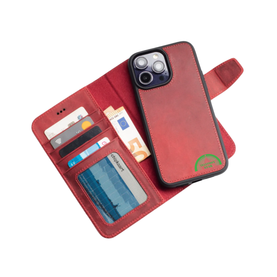 2-in-1 Luxe Bookcase Hoesje Rood &ndash; Magnetisch iPhone Hoesje