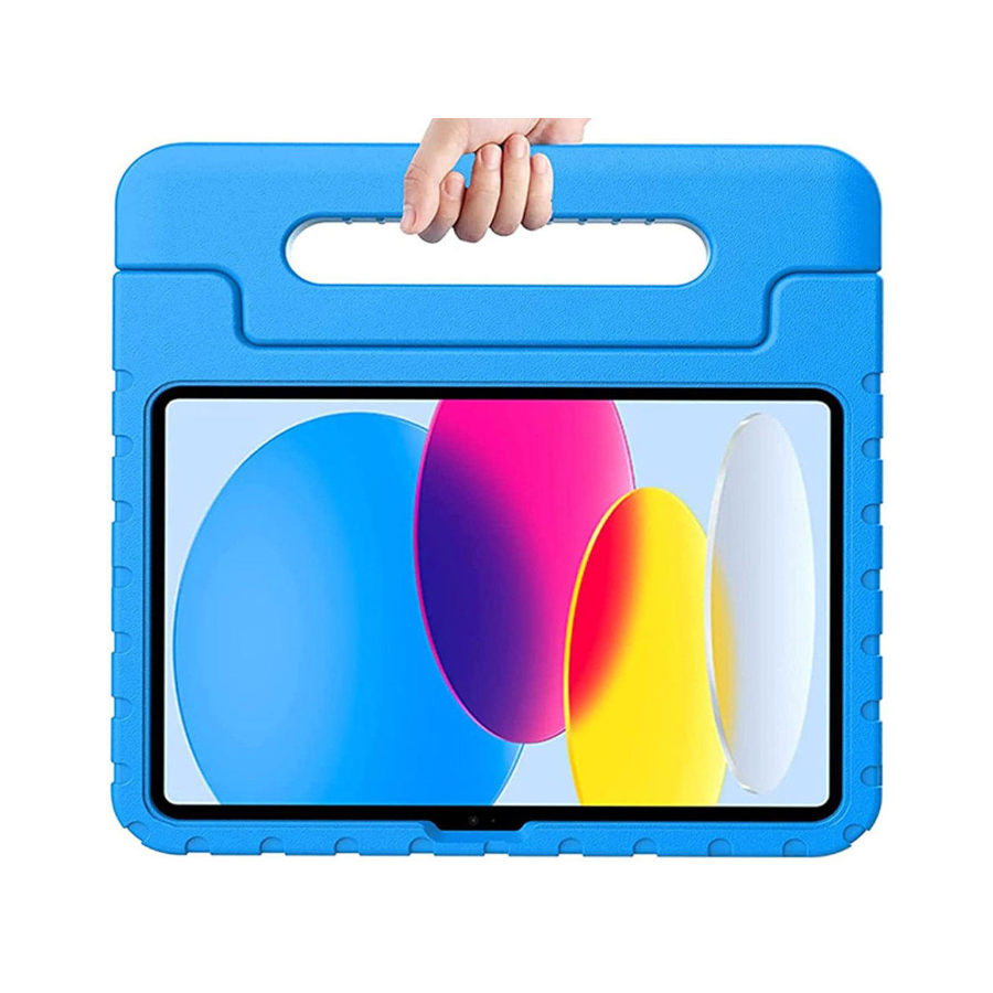Stevige iPad Kids Hoes Blauw &ndash; met handvat en kickstand
