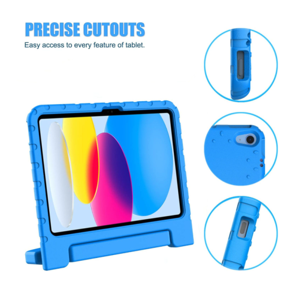 Stevige iPad Kids Hoes Blauw &ndash; met handvat en kickstand – foto 3