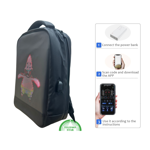 LED Rugzak met Appbediening &ndash; Programmeerbare Smart Backpack – foto 6