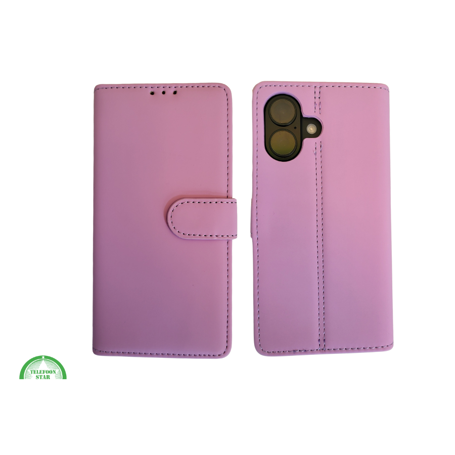 Boek case Roos Licht cover iPhone 16 Plus