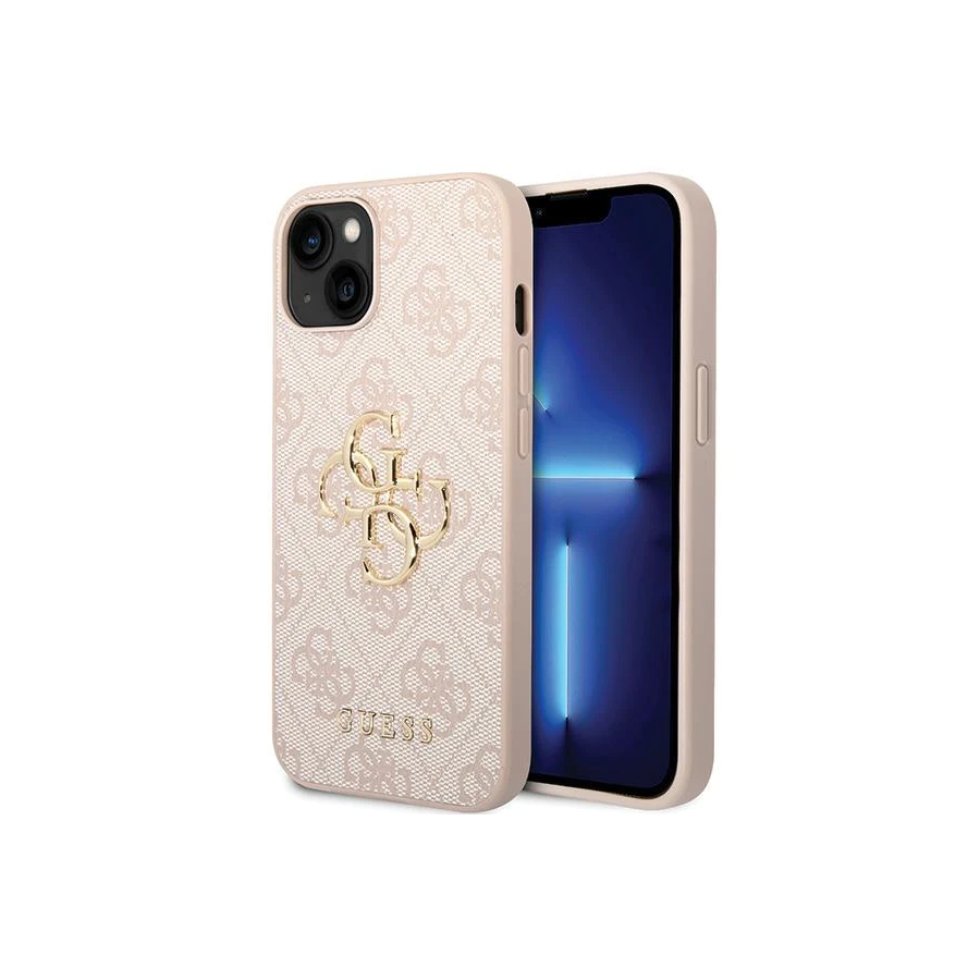 iPhone 15 Hardcase | Guess Gouden Logo | Backcover Roze