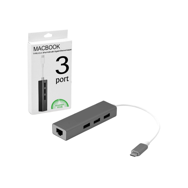 USB-C 3-in-1 Hub met Gigabit Ethernet MacBook – foto 2