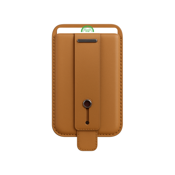 Bruine MagSafe Wallet met Ingebouwde Stand &ndash; Kaarthouder met MagSafe – foto 2