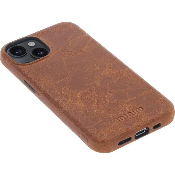 iPhone 15 100% Leer hoesje | Lederen Backcover | Minimalistisch | Cognac – foto 3
