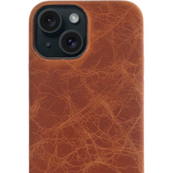 iPhone 15 100% Leer hoesje | Lederen Backcover | Minimalistisch | Cognac – foto 5