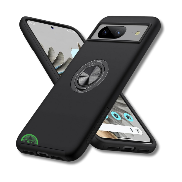 Hoesje voor Google Pixel 8 Zwart Anti-Drop Ring Armor – foto 4