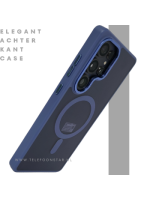 MagSafe Hoesje Transparant met Blauwe Randen Magnetisch Samsung Galaxy S25 Edge
