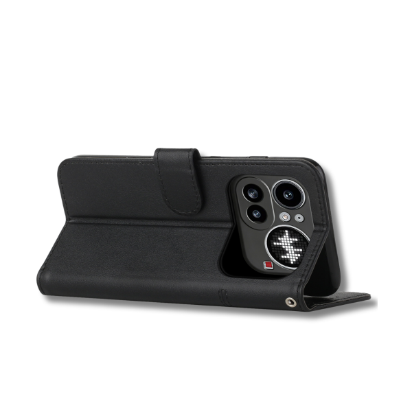 Nothing Phone 4a Pro Zwart Wallet Hoesje met Standaardfunctie 360 graden volledige bescherming – foto 4
