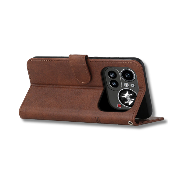 Nothing Phone 4a Pro Bruin Wallet Hoesje met Standaardfunctie 360 graden volledige bescherming – foto 5