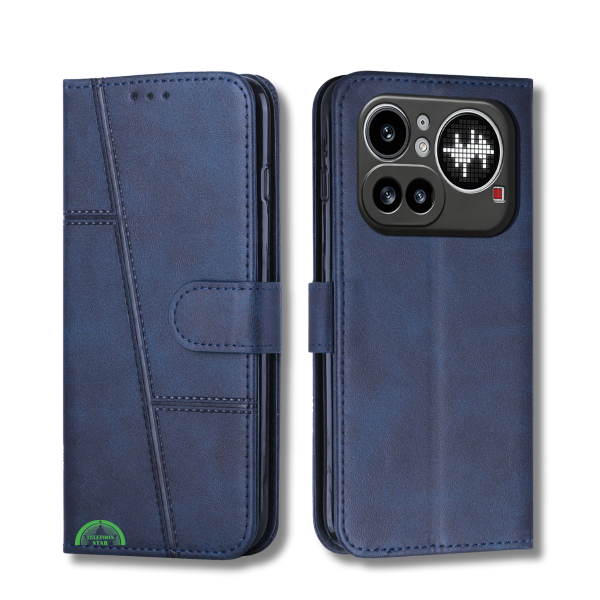 Nothing Phone 4a Pro Blauwe Bookcase Hoesje met Standaardfunctie 360 graden Dagelijks, zakelijk en priv&eacute; – foto 6