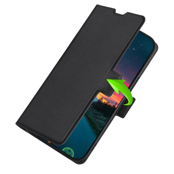Google Pixel 10a Bookcase Hoesje Zwart Leren Look Met Pasjeshouder – foto 4