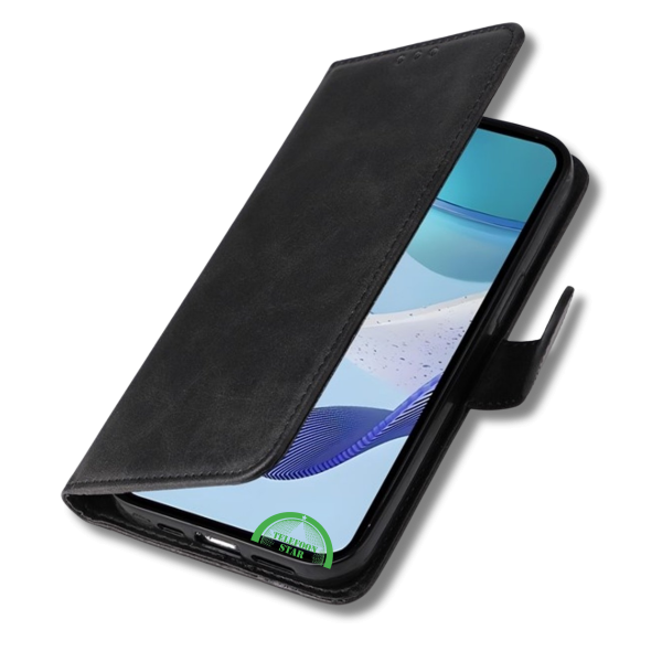 Hoesje voor Oppo A5 5G Zwart Bookcase Premium kunstleer volledig – foto 3