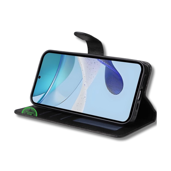 Hoesje voor Oppo A5 5G Zwart Bookcase Premium kunstleer volledig – foto 4