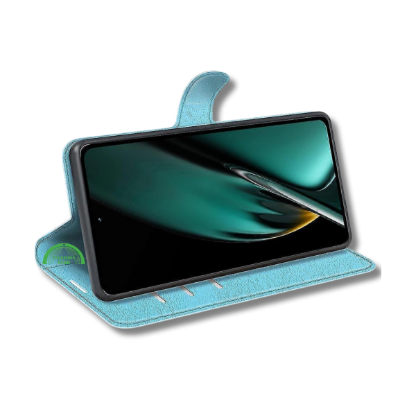 Hoesje voor Oppo A58 4G Lichtblauw Bookcase Premium kunstleer volledig – foto 3