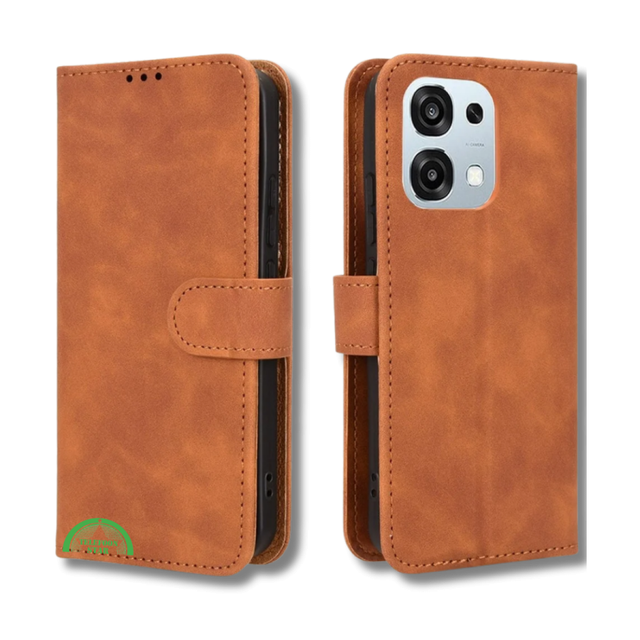 Bookcase Oppo A6 Pro Bruin Stijlvolle Bescherming en strak