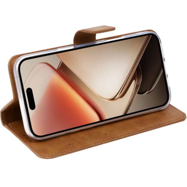 OPPO A6k Bruin Bookcase Hoesje met 3 Pasjesvakken en Briefgeldvak – foto 3