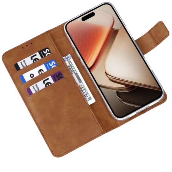 OPPO A6k Bruin Bookcase Hoesje met 3 Pasjesvakken en Briefgeldvak – foto 2