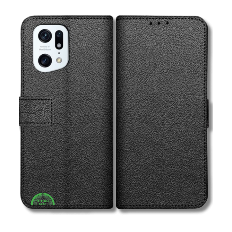 Bookcase Hoesje voor Oppo Find X5 Pro Zwart Stijlvolle Bescherming