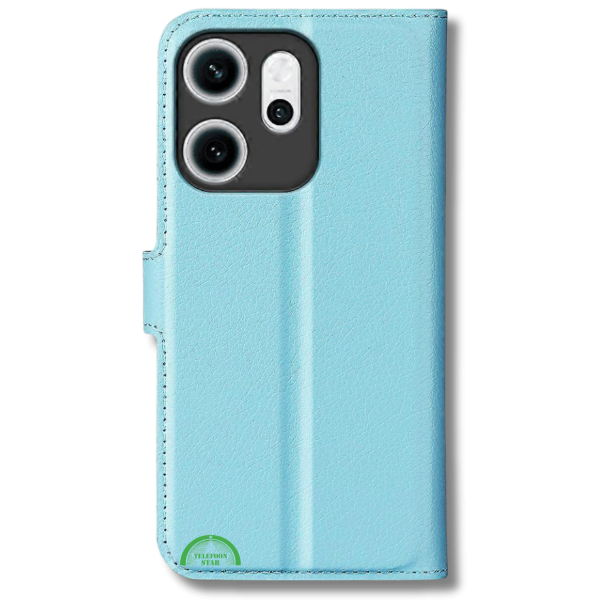 Hoesje voor Oppo Reno 14F Lichtblauwe Bookcase Premium kunstleer volledig – foto 3