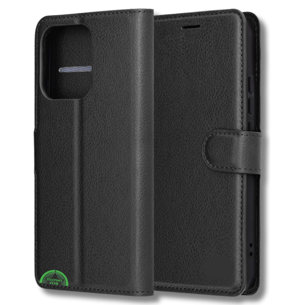 Hoesje voor Oppo Reno 14F Zwart Bookcase Premium kunstleer volledig – foto 2