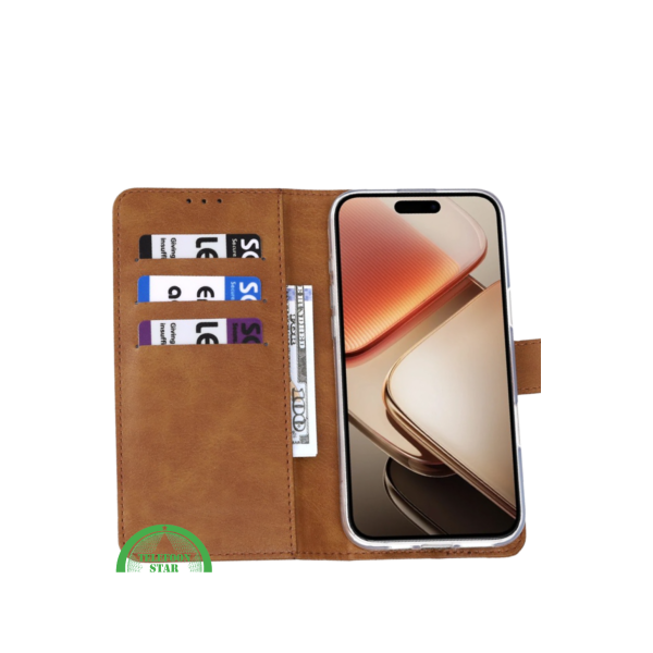 Xiaomi Redmi 15 5G &ndash; Bruin Bookcase Hoesje – foto 4