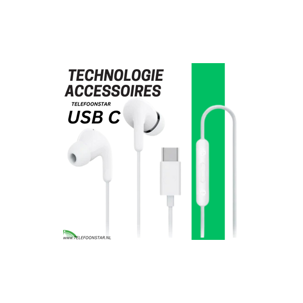 Oordopjes Kraakhelder Geluid en Perfecte Pasvorm Witte Type-C In-Ear – foto 6