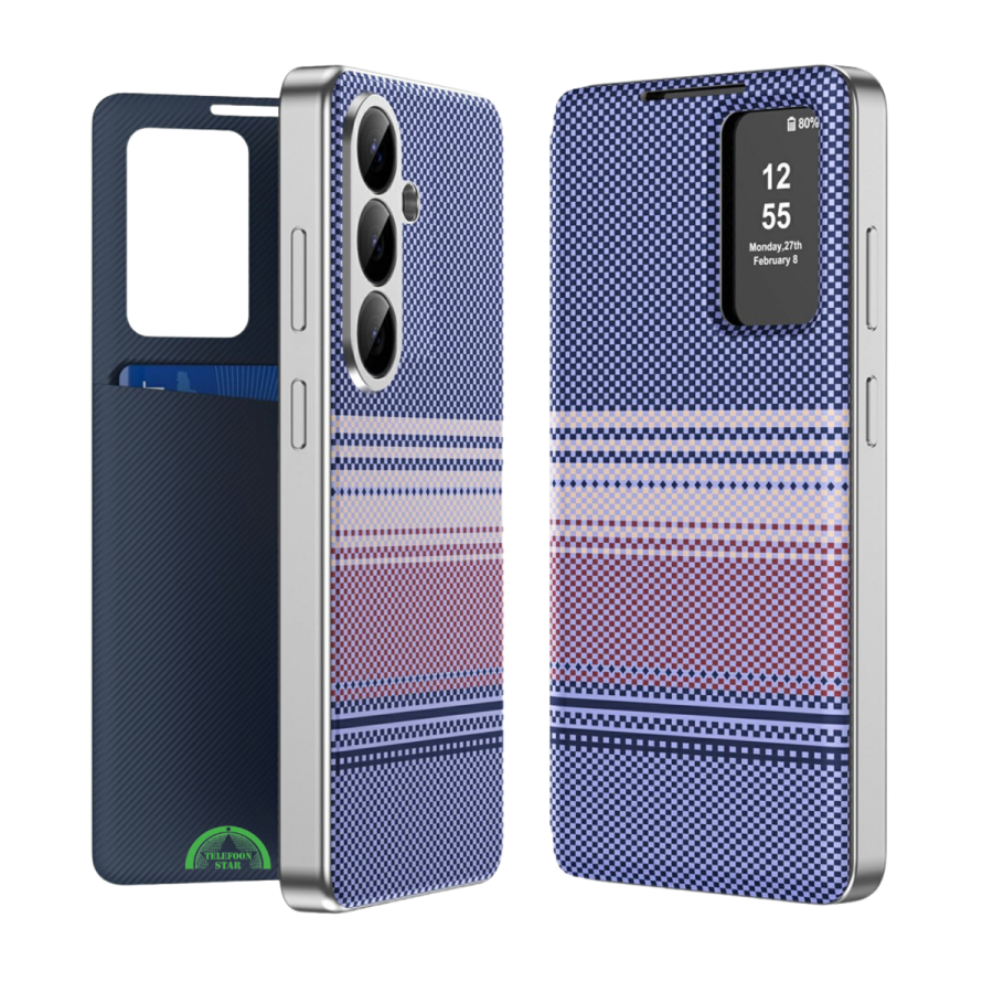 Samsung Galaxy S26 Paars Smart View Boekcase Hoesje Met Dagelijkse slijtage Stof