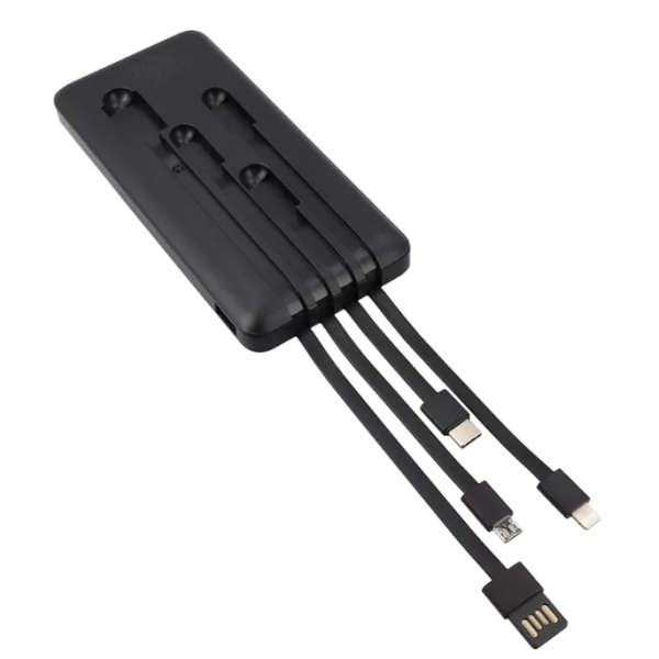 Powerbank 10.000 mAh met Ingebouwde Kabels &ndash; USB-C, Lightning &amp; Micro-USB – foto 2