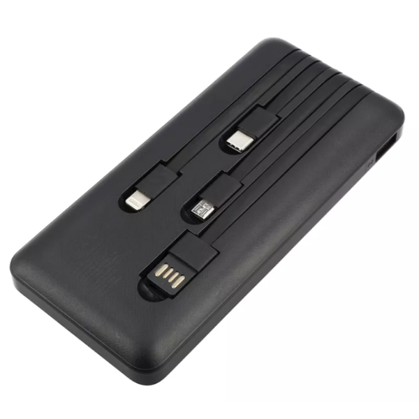 Powerbank 10.000 mAh met Ingebouwde Kabels &ndash; USB-C, Lightning &amp; Micro-USB – foto 3