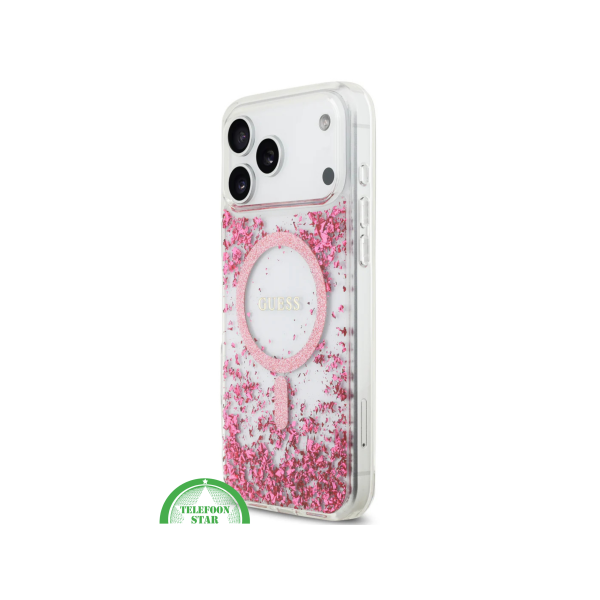 iPhone 17 Pro Max Guess MagSafe Hoesje &ndash; Roze Glitter Transparante Bescherming – foto 5