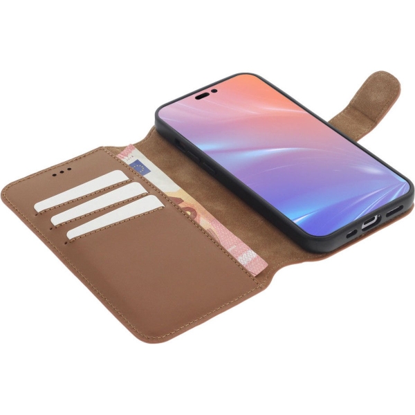 iPhone 15 Pro 2 in 1 Hoesje | 100% Leer | Minimalistisch | Bruin – foto 2