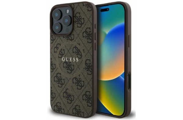 Guess MagSafe Hoesje Bruin voor iPhone 16 Pro Max