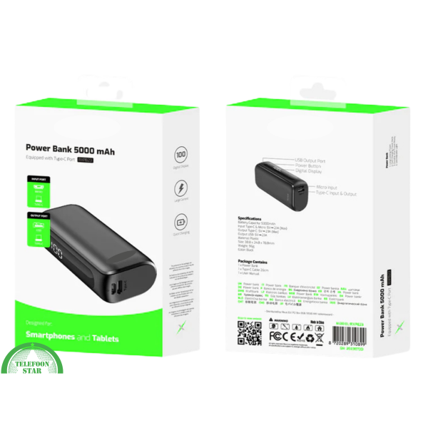 Telefoonstar PocketCharge 5000 &ndash; Compacte Powerbank met USB &amp; Type-C – foto 5