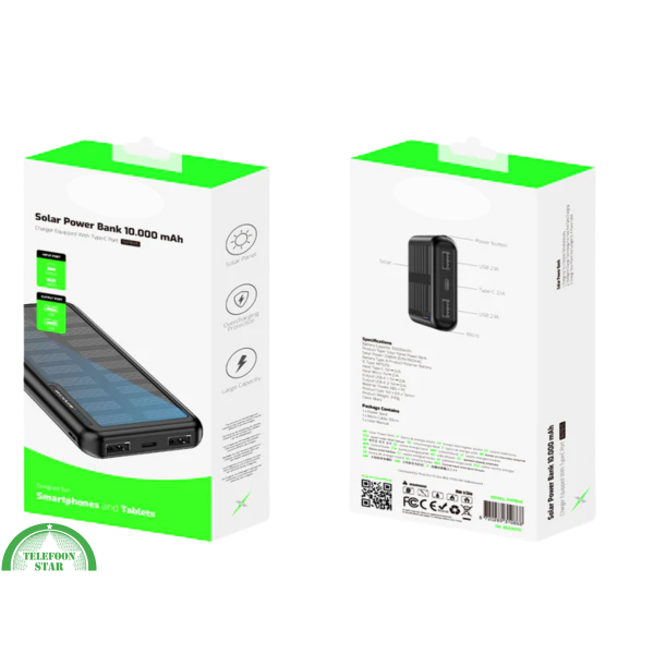 Solar Power Bank 10.000 mAh &ndash; Duurzame Zonnepaneel Powerbank – foto 4