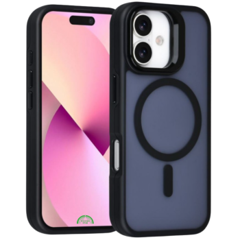 Hoesje voor iPhone 17 Premium DualTone MagSafe Backcover met Stevige hard case achterkant Onyx Black