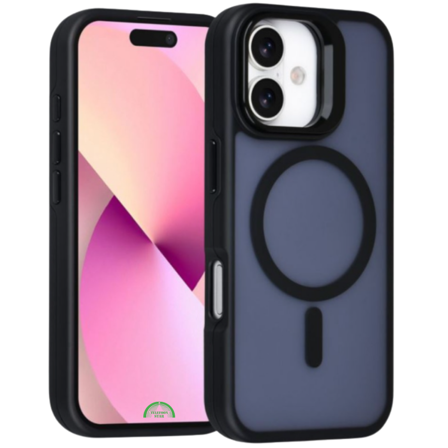 Hoesje voor iPhone 17 Premium DualTone MagSafe Backcover met Stevige hard case achterkant Onyx Black
