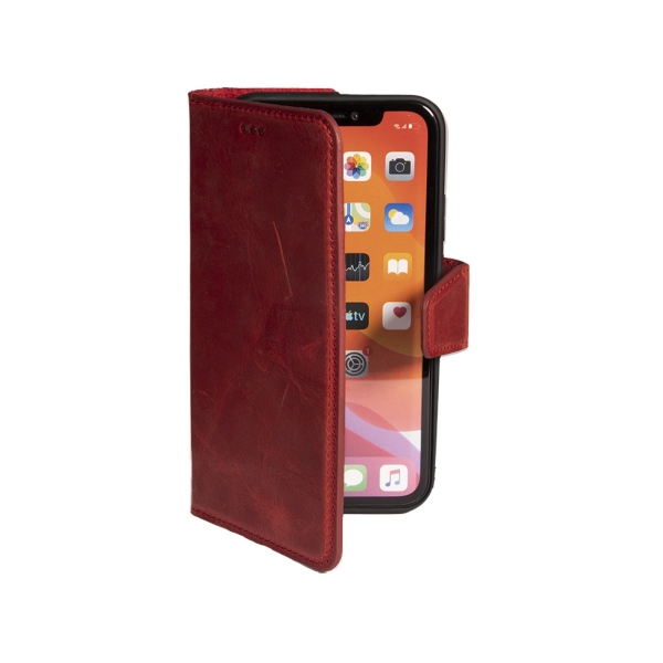 iPhone 15 Plus 100% leer hoesje | Ruimte voor drie pasjes | 2 in 1 functie | Rood – foto 2